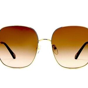 NWOT Chloe Gold and Brown Gradient Squared Oversized Sunglasses